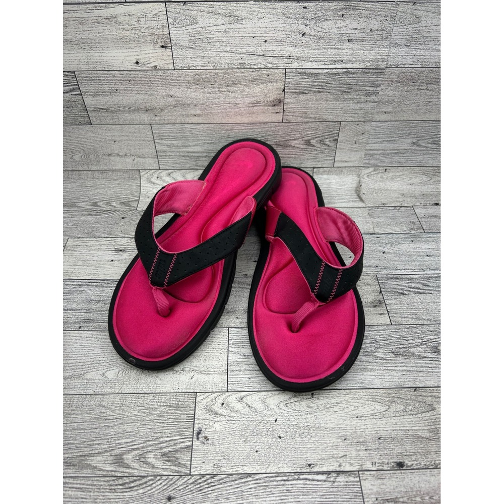 Nike Comfort Thong Pink Black Memory Foam Flip Flop Sandals Women Size 8